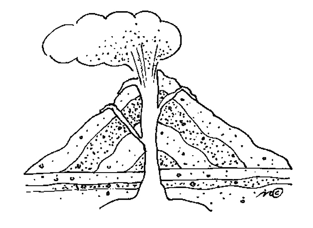 1050x764 Volcano Coloring Pages