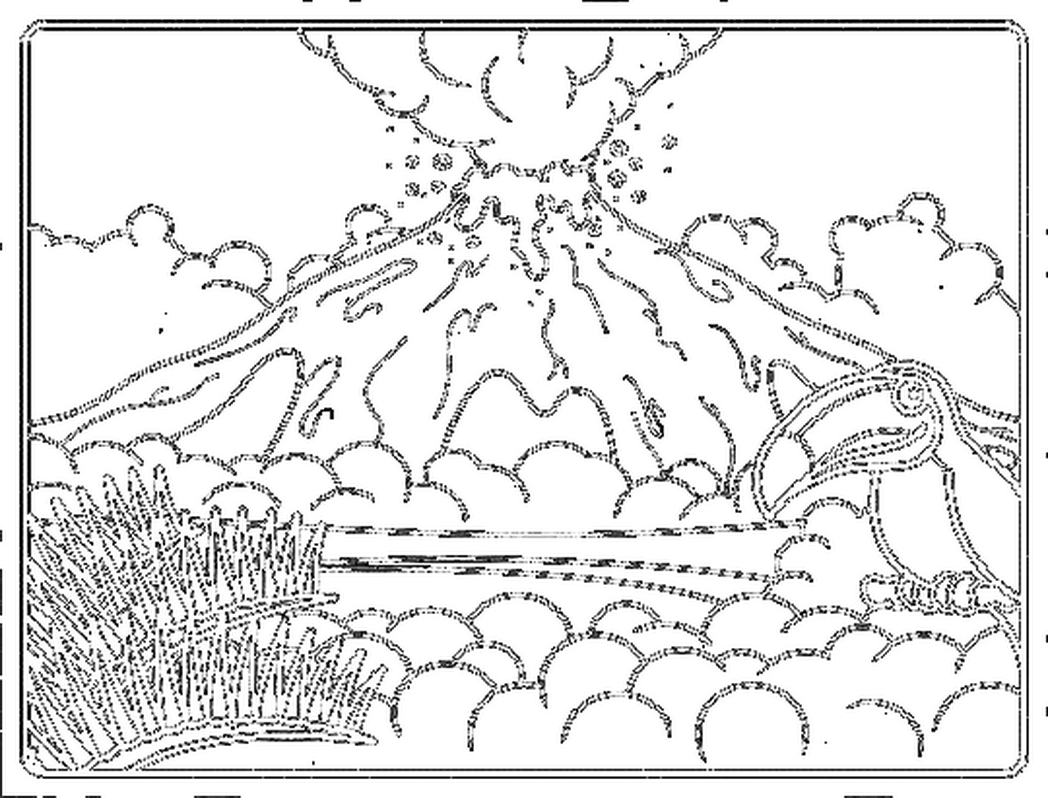 1048x798 Amazing Mountain Volcano Coloring Pages