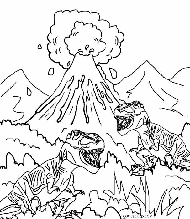 606x700 Volcano Printable Coloring Pages