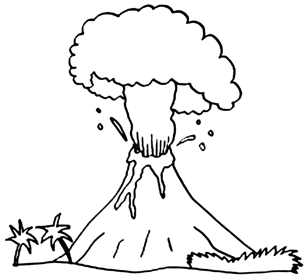 1050x949 Amazing Volcano Coloring Pages Volcanic Eruption Page Free