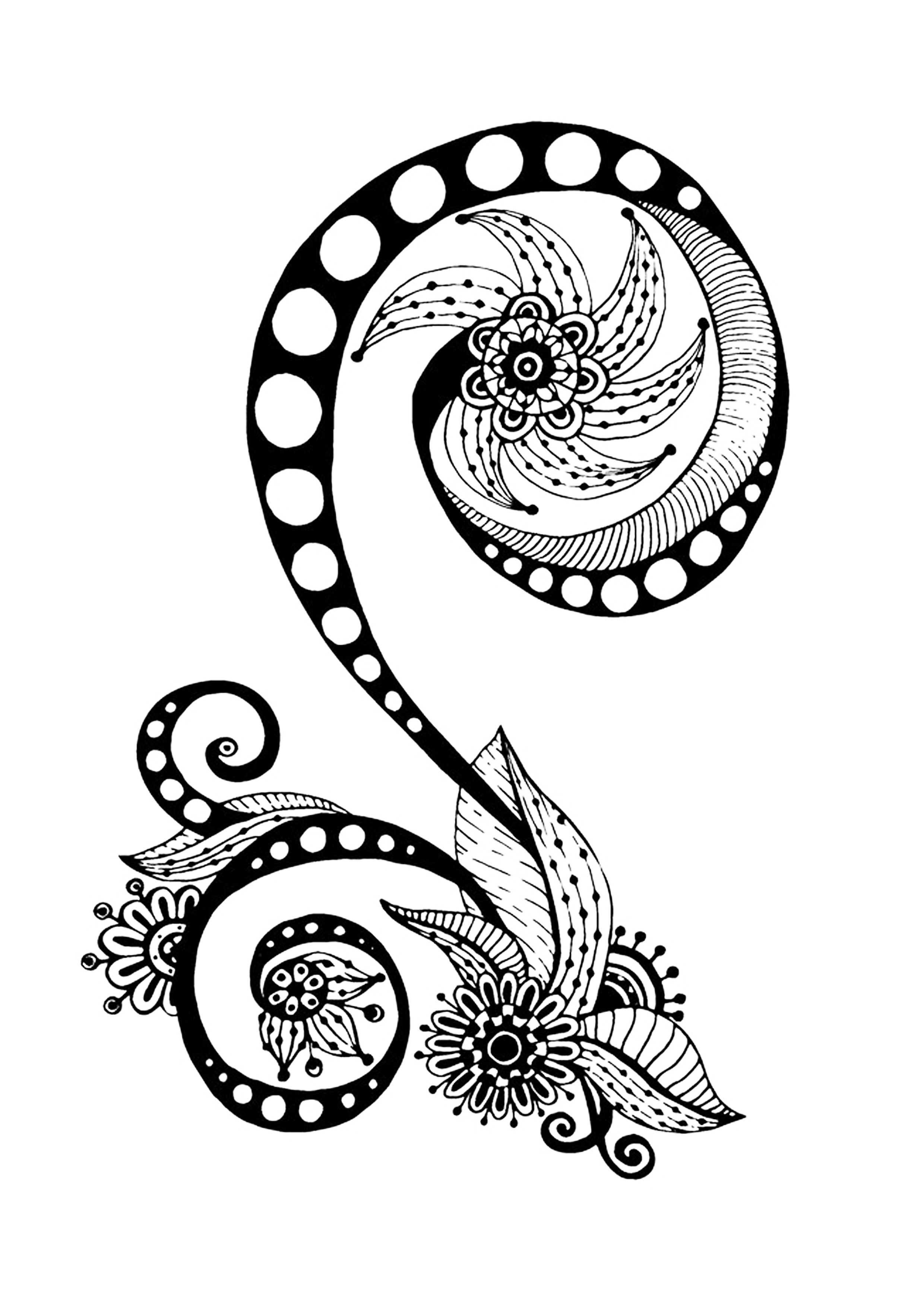 2480x3508 Abstract Flower Coloring Pages