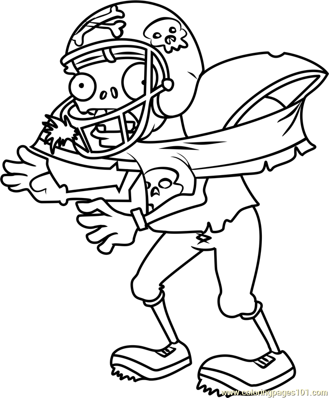 662x800 Zombie Coloring Pages Football Zombie Coloring Page Free Plants Vs