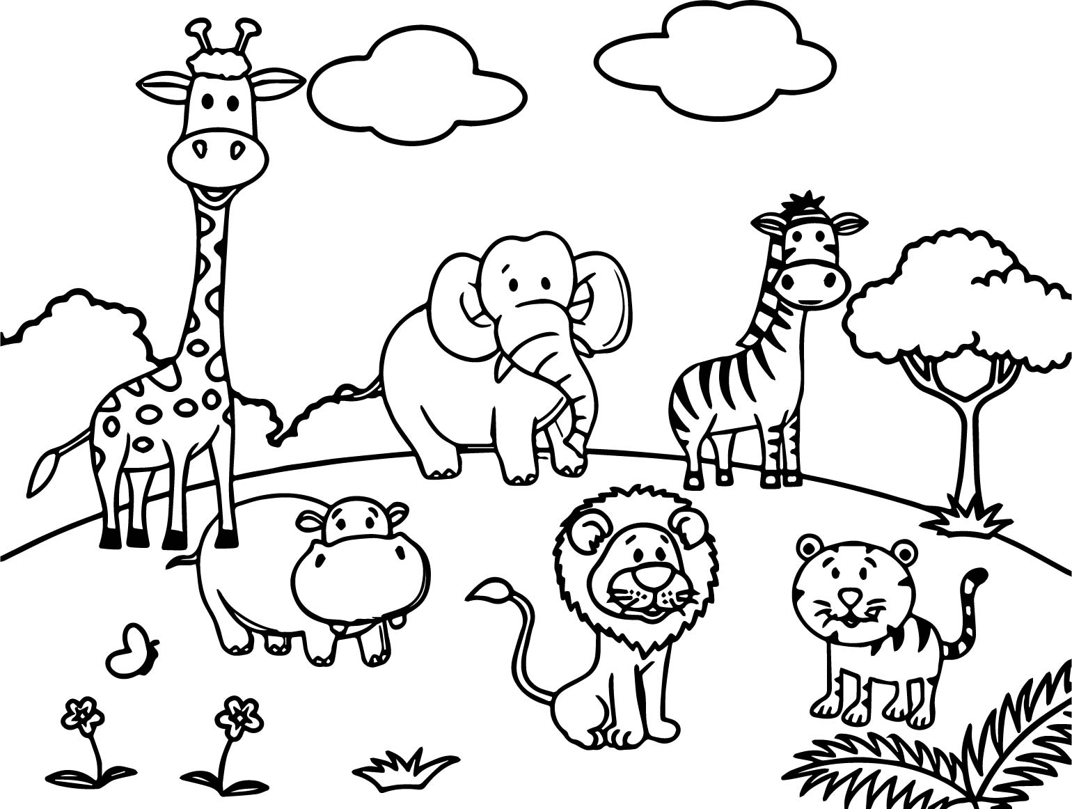 1540x1162 Zoo Coloring Page