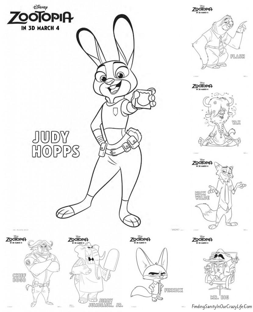 830x1024 Free Zootopia Coloring And Activity Sheets Verano 2016, Mesa De