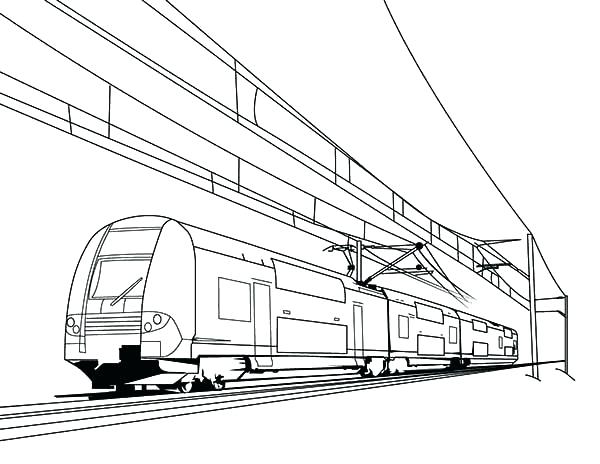 600x464 High Speed Train Coloring Pages