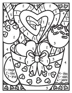 235x304 Valentines Day Color By Number Page Color By Number For Adults