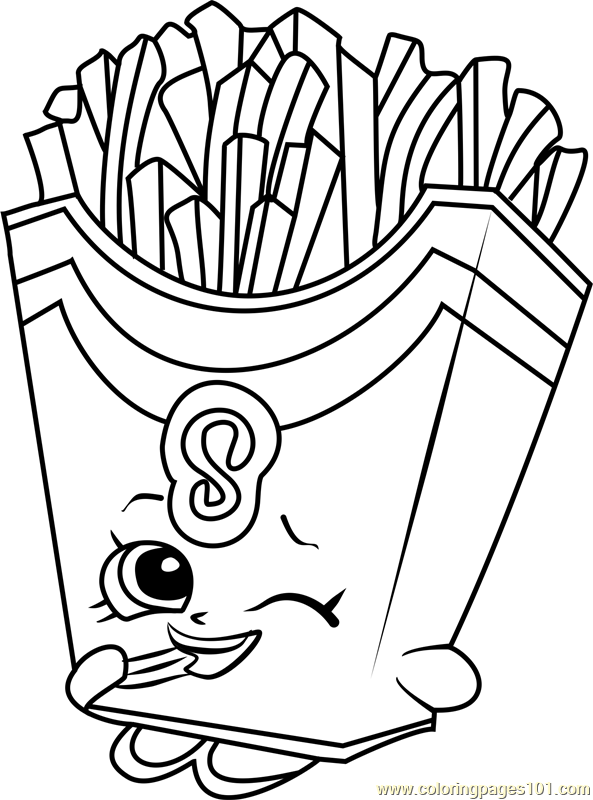 593x800 Coloring Pages French Fries Fiona Fries Shopkins Coloring Page
