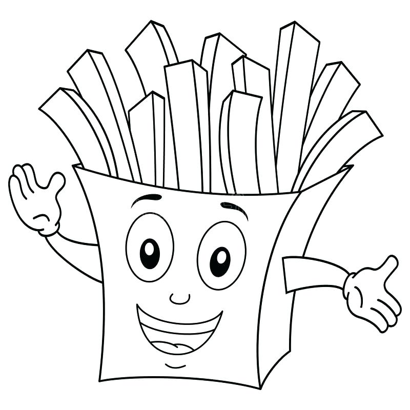 800x800 Cute Food Coloring Pages French Fries Coloring Page Coloring Cute