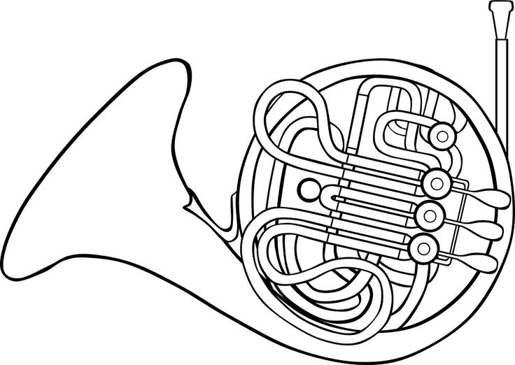 French Horn Coloring Page