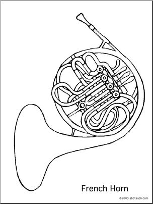 304x404 Coloring Page French Horn Abcteach