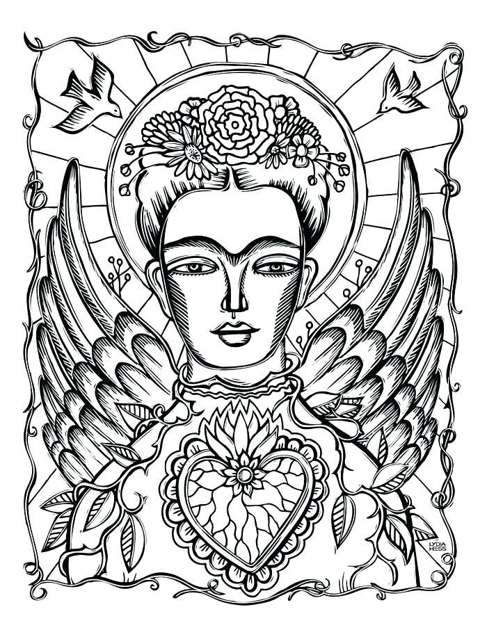 700x906 Frida Kahlo Coloring Pages Coloring Page Inspired By As Springtime