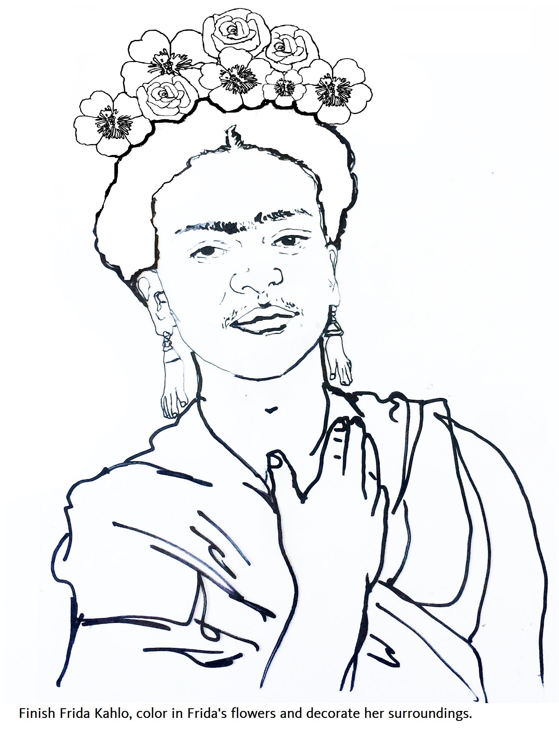 1848x2412 Frida Kahlo Coloring Pages Download And Print For Free Fair