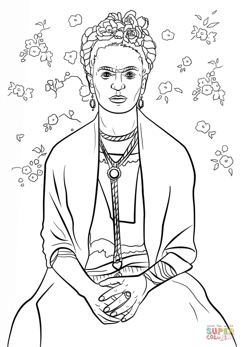 824x1186 Frida Kahlo Coloring Page Free Printable Pages Magnificent