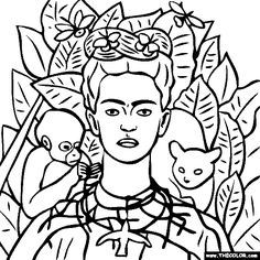Frida Kahlo Coloring Pages