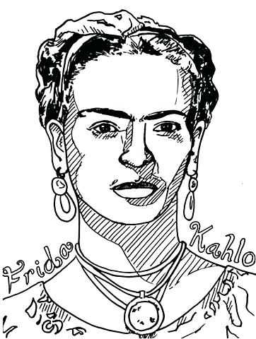 362x480 Frida Kahlo Coloring Pages Coloring Sheet Image Frida Kahlo Color