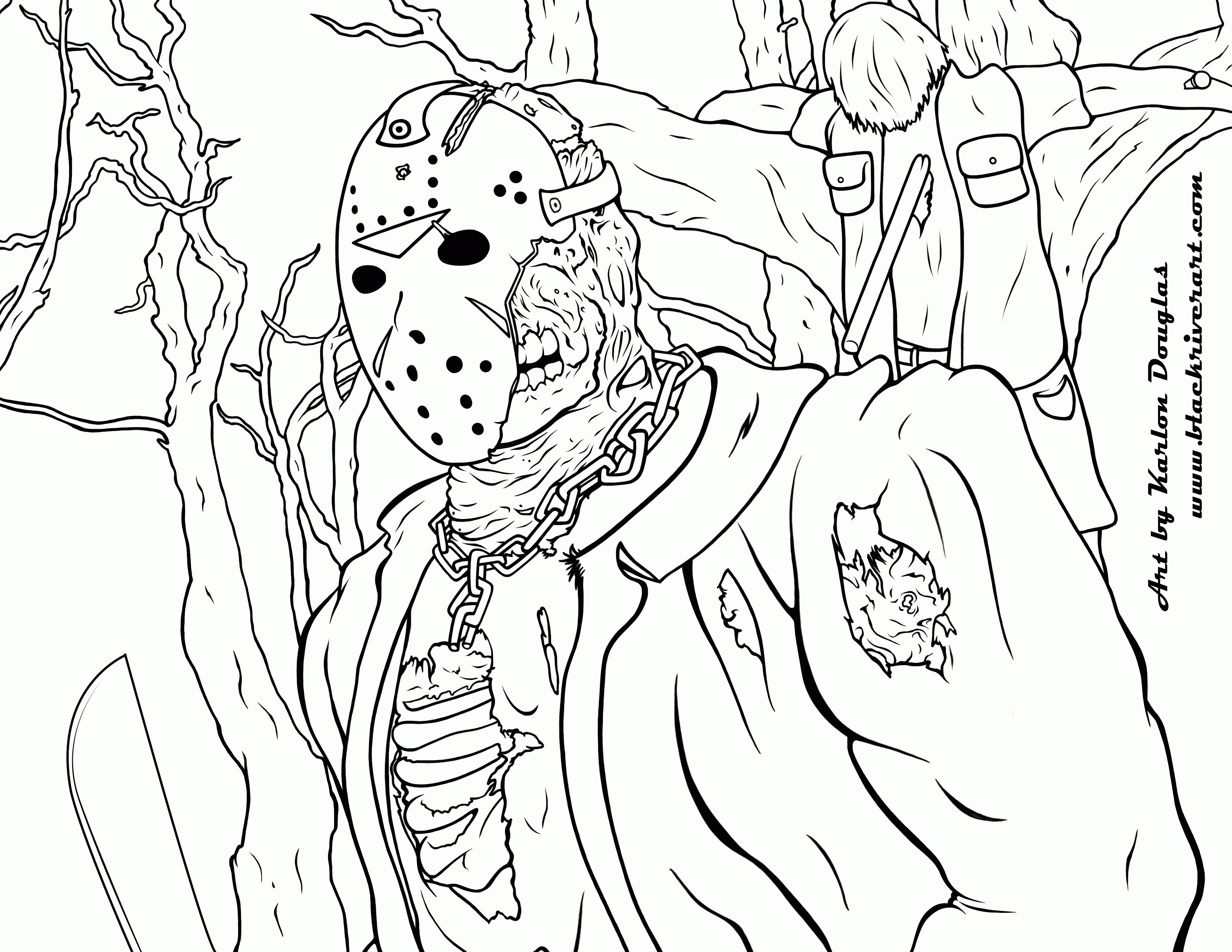 3850x2975 Friday The 13th Jason Coloring Pages Printable