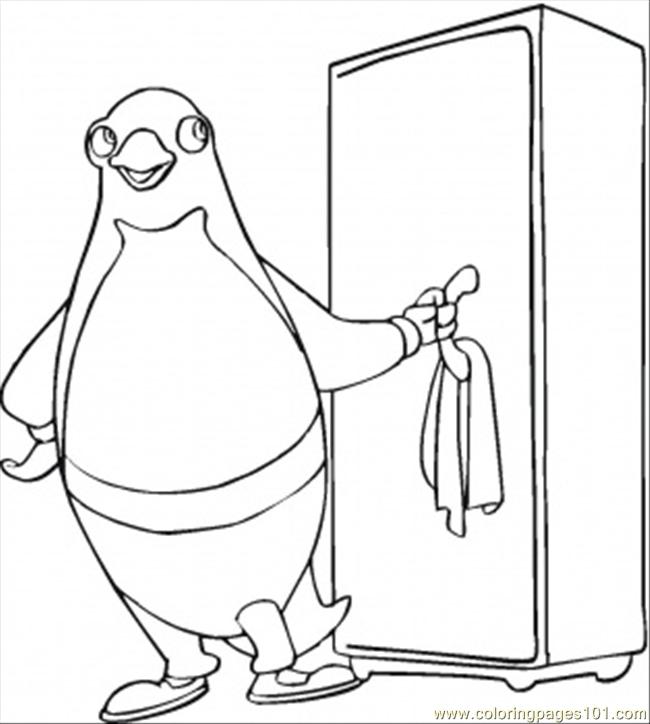 650x724 Pinguin Near The Fridge Coloring Page