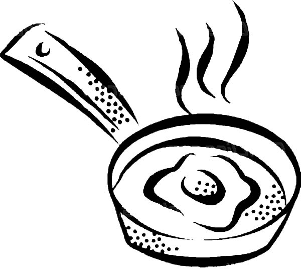 600x546 Fried Egg On Hot Pan Coloring Pages