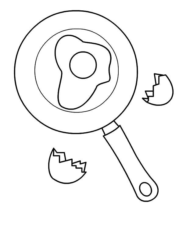 600x771 Break An Egg For Fried Egg Coloring Pages