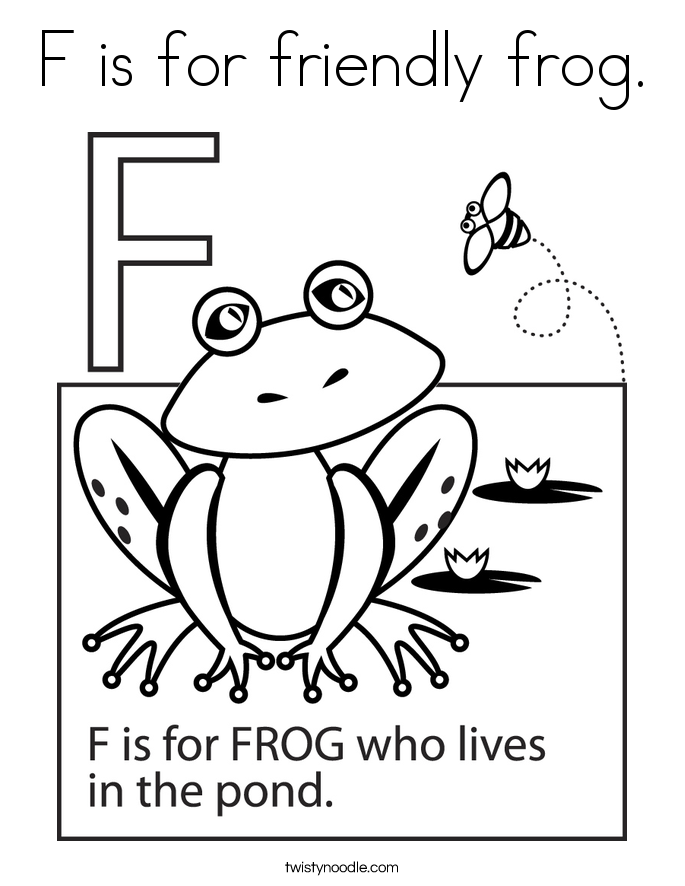 685x886 F Is For Friendly Frog Coloring Page