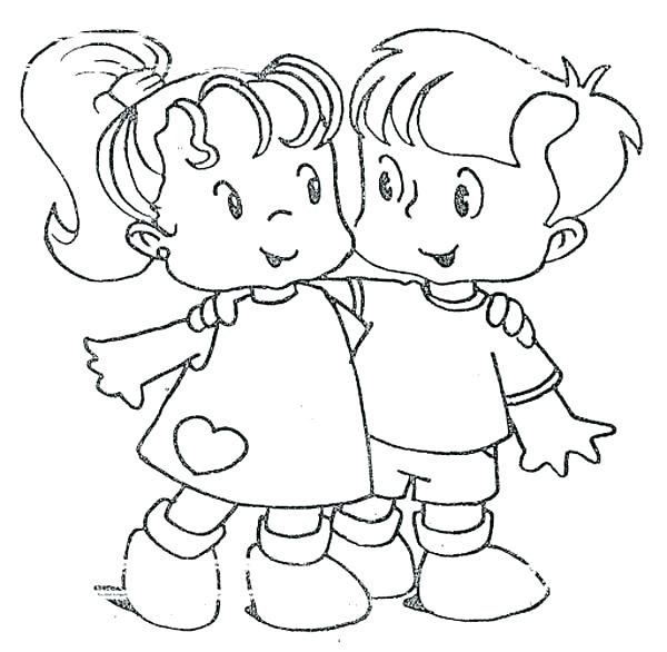 600x586 Friendship Coloring Pages Best Friends Coloring Pages Friendship