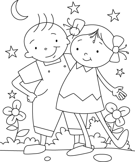 Friendship Day Coloring Pages