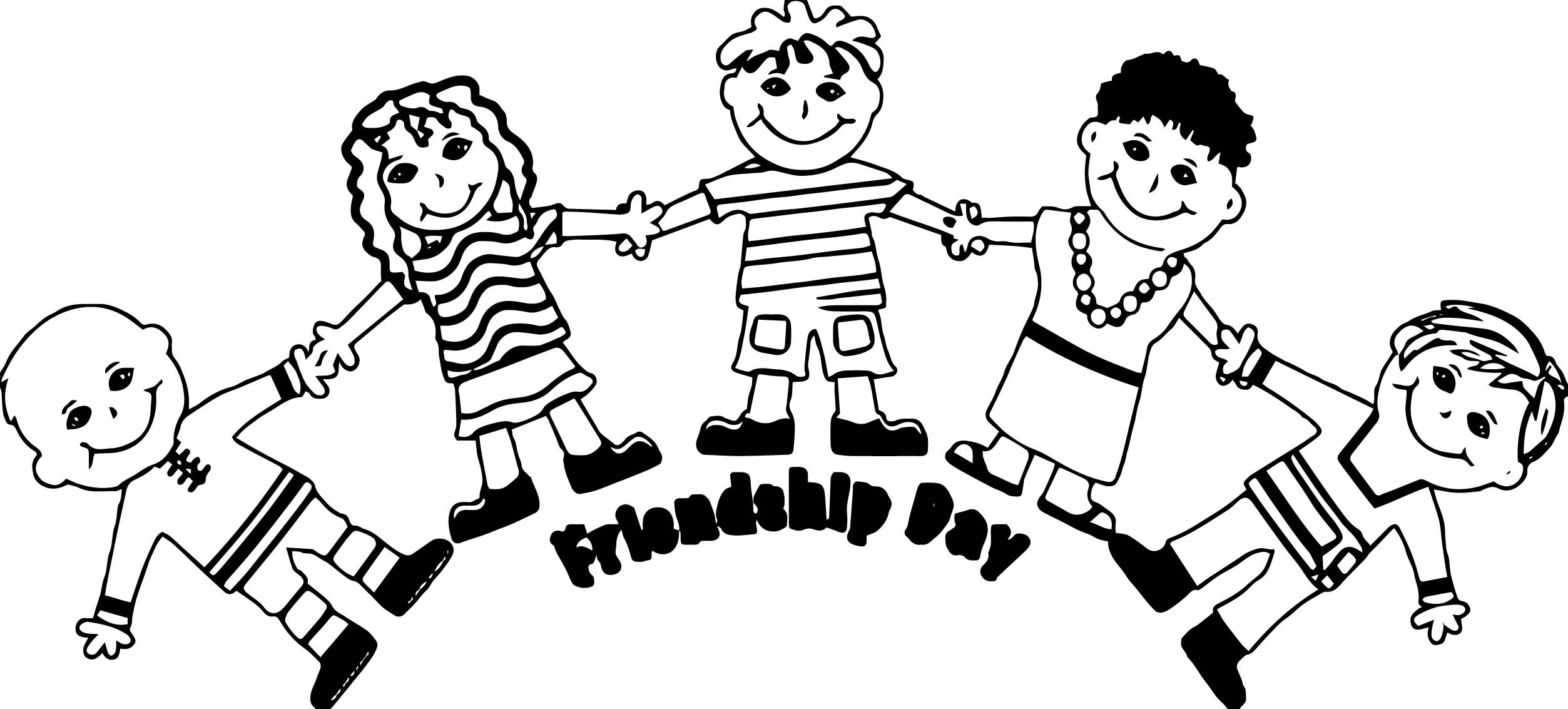 2506x1133 Friendship Coloring Page Unique Friendship Day Five Friends