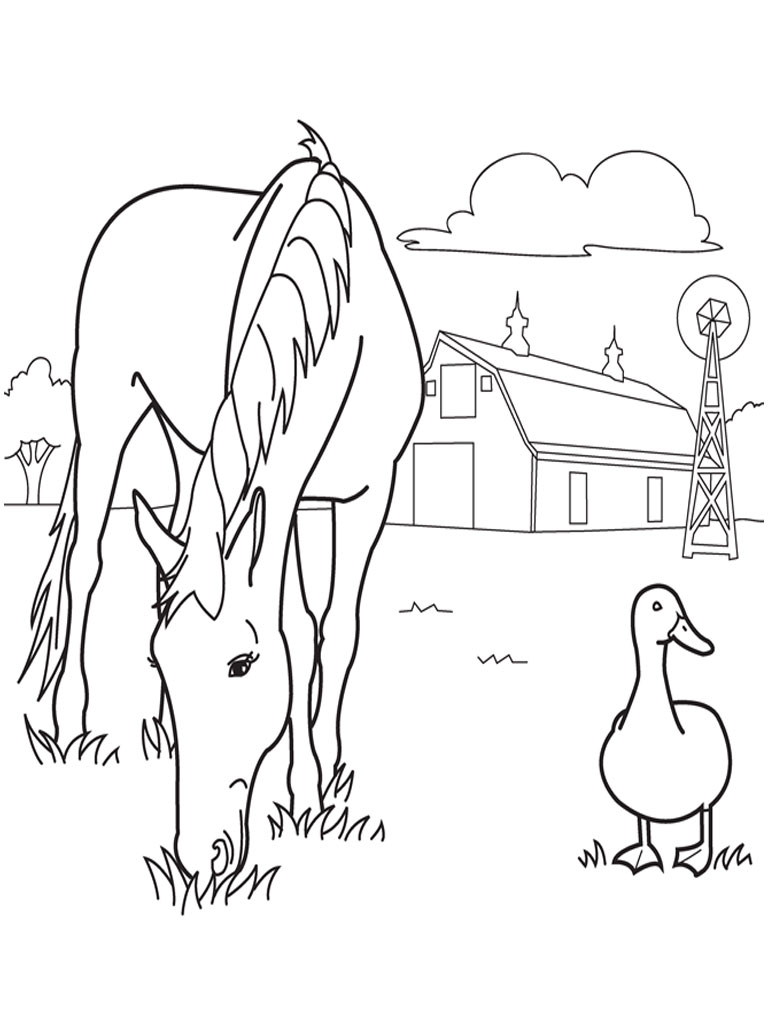 768x1024 Horses Coloring Pages Free With Realistic Horse