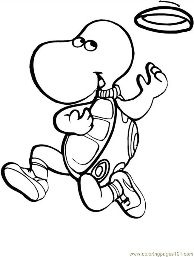 650x859 Turtle Frisbee Coloring Page