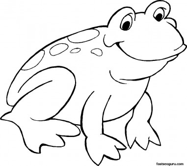 381x338 Free Printable Smiling Frog Coloring Page.