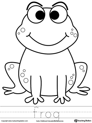 300x400 Frog Coloring Page And Word Tracing
