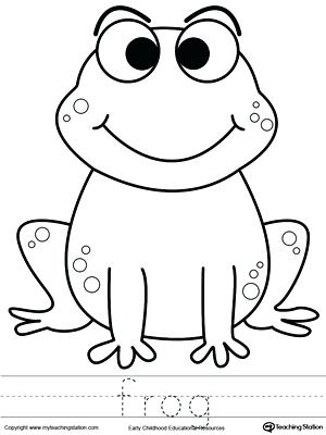 300x400 Frog Coloring Pages Frog Coloring Page And Word Tracing Free