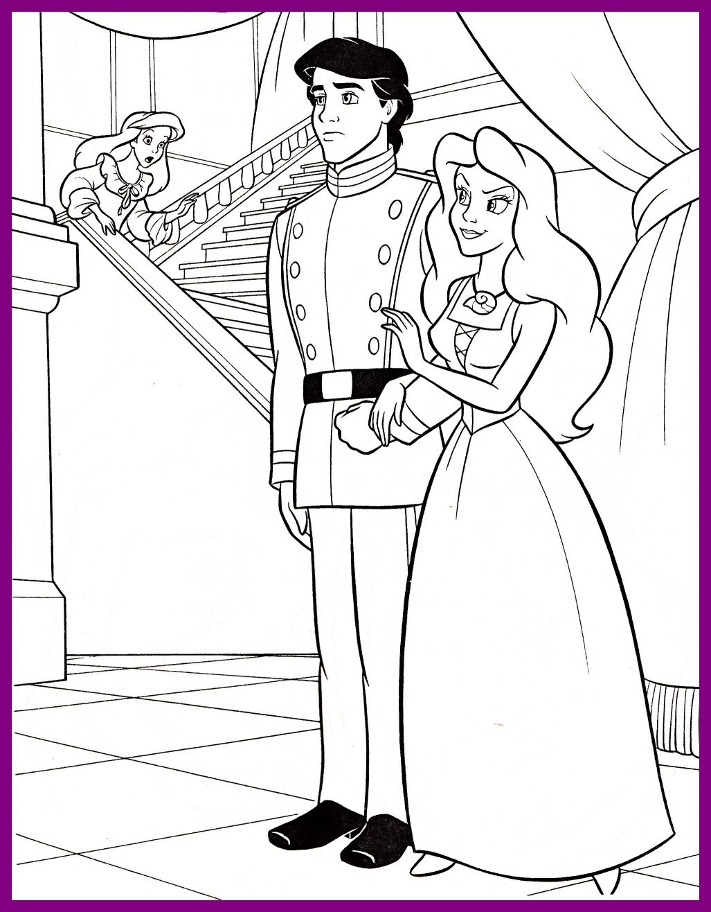 1027x1316 Awesome Rapunzel With Prince Coloring Page Printable Image Of Frog
