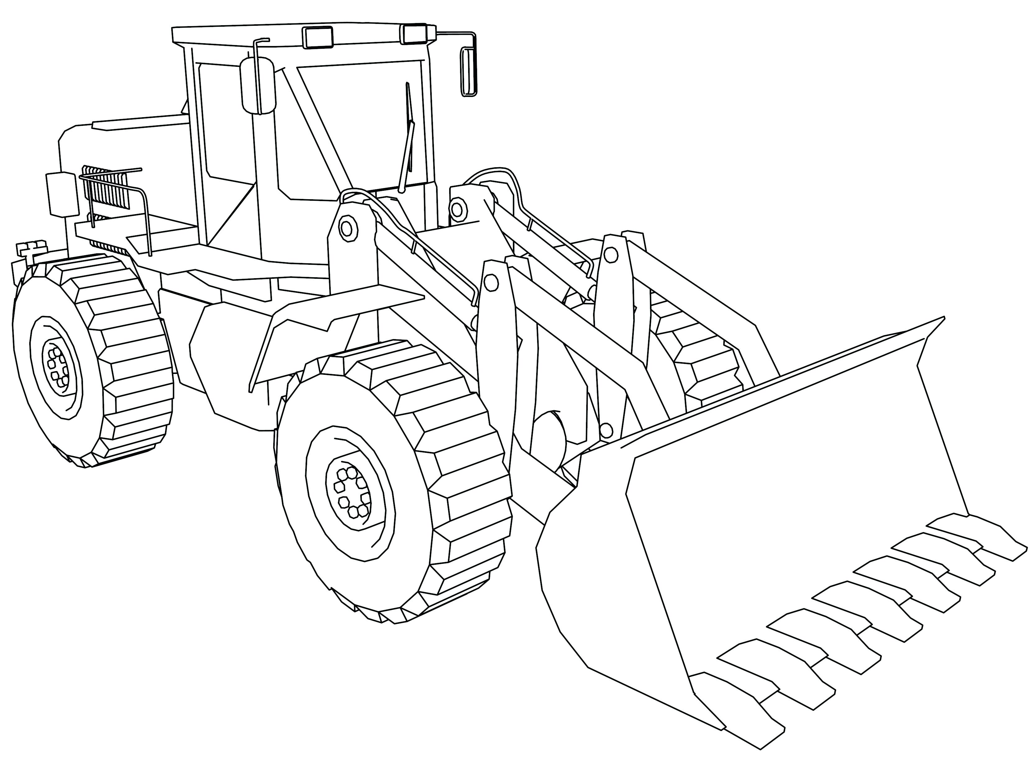 3333x2500 Coloring Pages For Kids Pdf Wheel Loader Loaders Wheels