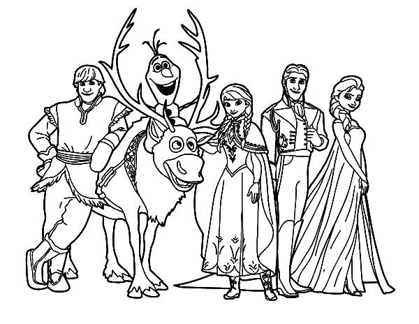 600x464 Coloring Frozen Frozen Characters Coloring Pages Printable Disney