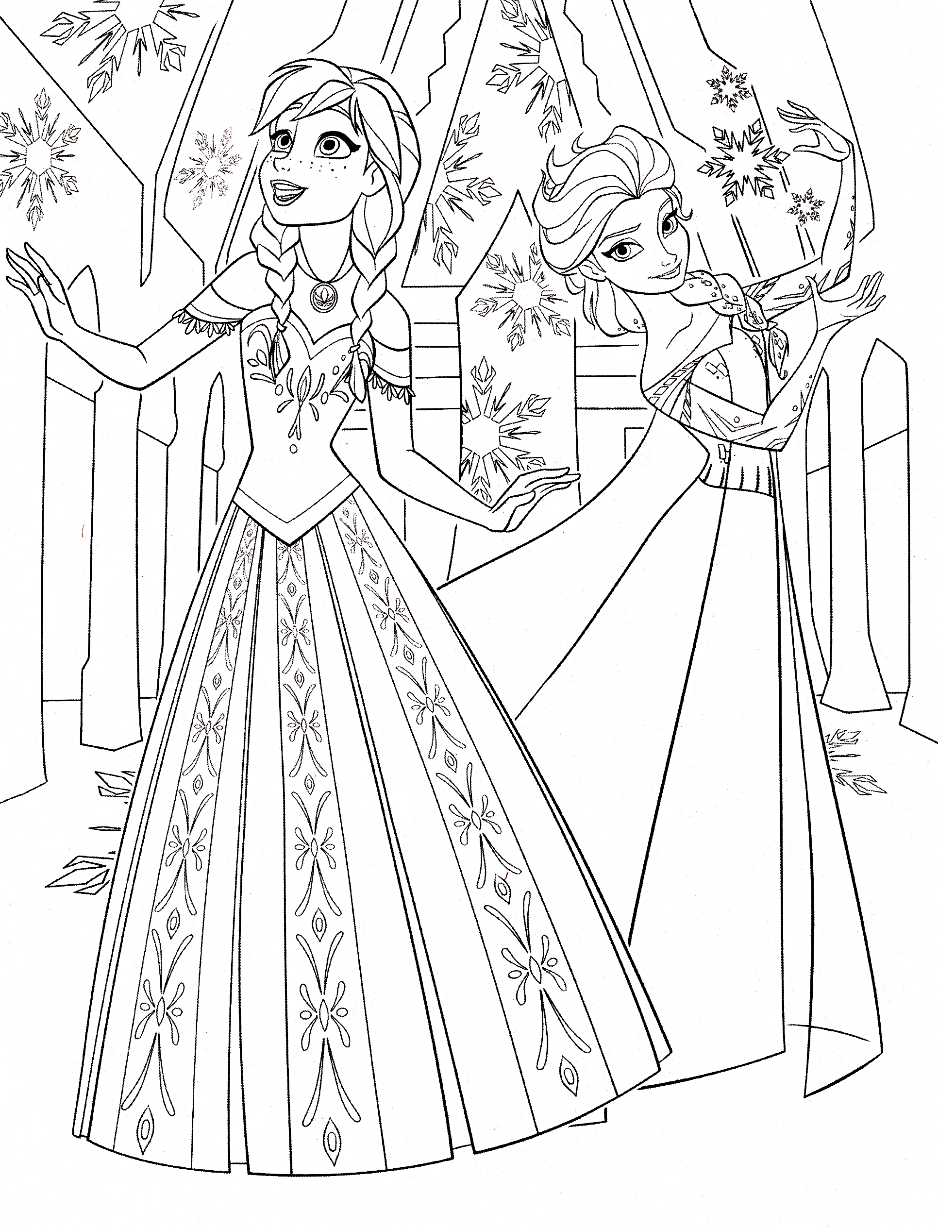 1932x2529 Princess Coloring Pages Frozen Anna And Elsa Printable