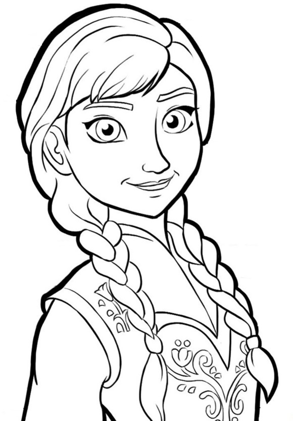 580x832 Anna Portrait Frozen Coloring Page Frozen Coloring Book