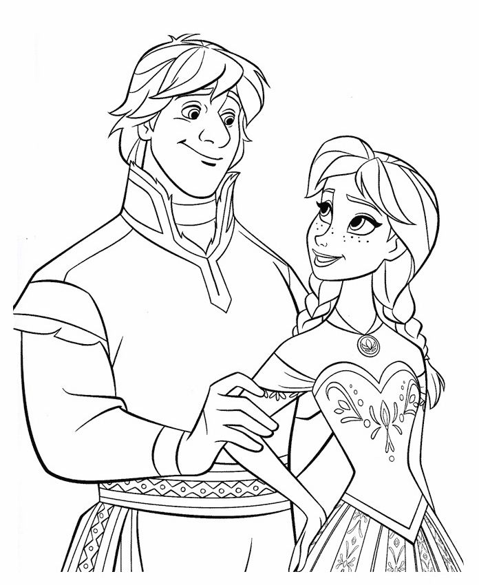 696x850 Frozen Coloring Pages Anna And Kristoff Disney For Coloring