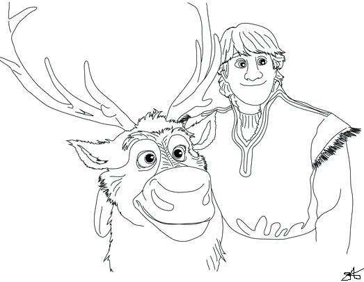 523x406 Kristoff Frozen Coloring Pages Simple