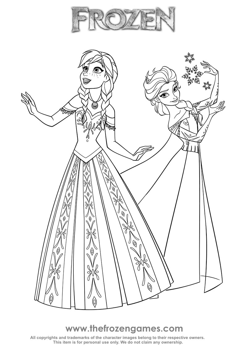 794x1123 Frozen Coloring Pages Two Princesses Of Arendelle Games Online