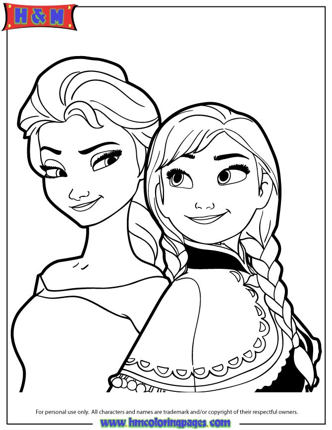Frozen Elsa And Anna Coloring Pages