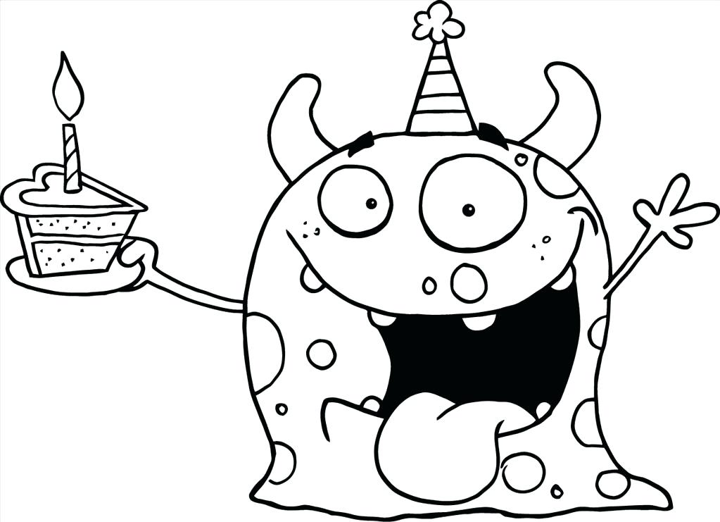 1023x741 Happy Birthday Color Page Good Happy Birthday Coloring Page Photo