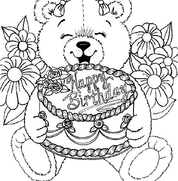 590x600 Birthday Coloring Pages For Free Birthday Coloring Page Free