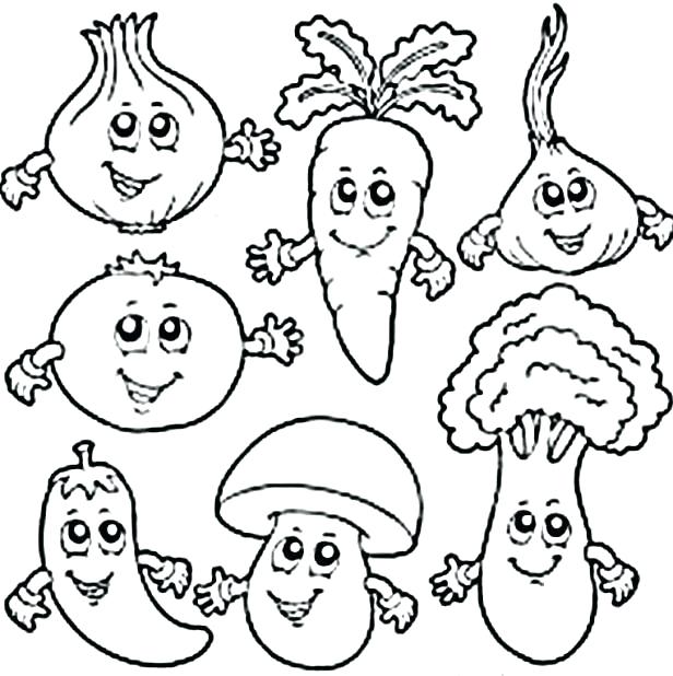 Fruit And Veggie Coloring Pages