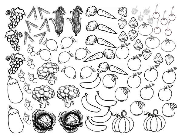 600x463 Fancy Idea Fruit And Vegetable Coloring Pages Printable For Kids