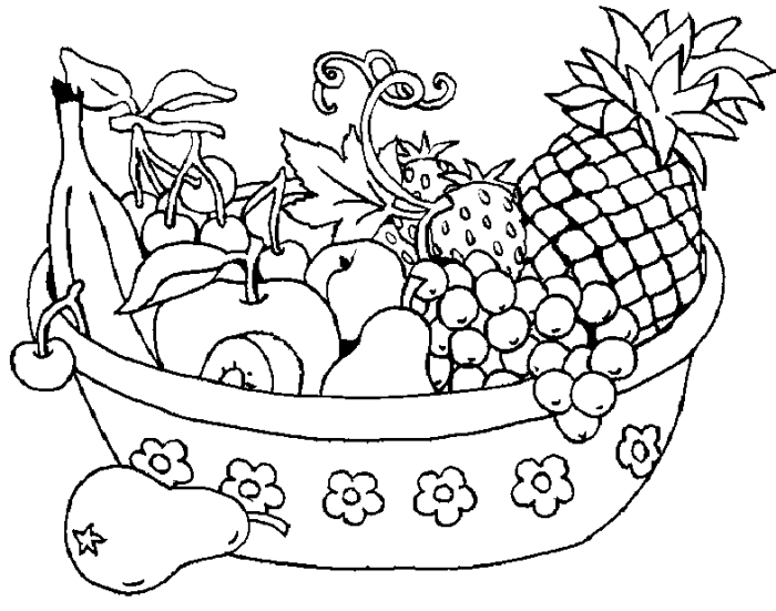 Fruit Basket Coloring Pages