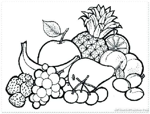615x467 Fruit Basket Coloring Pages Fruit Basket Coloring Pages 2 Fruit