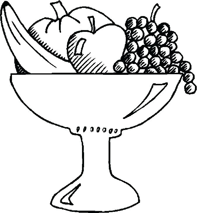 675x729 Bowl Of Fruit Coloring Page Fruit Basket Coloring Page Bowl Pages