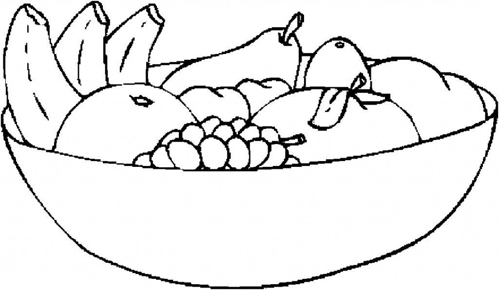 1024x596 Fruit Coloring Pages Awesome Fruit Bowl Coloring Page Food