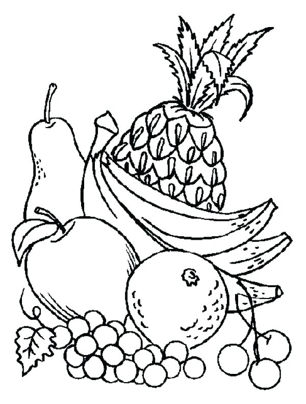 600x792 Coloring Pages Fruits Fruit Coloring Pages Fruit Color By Number